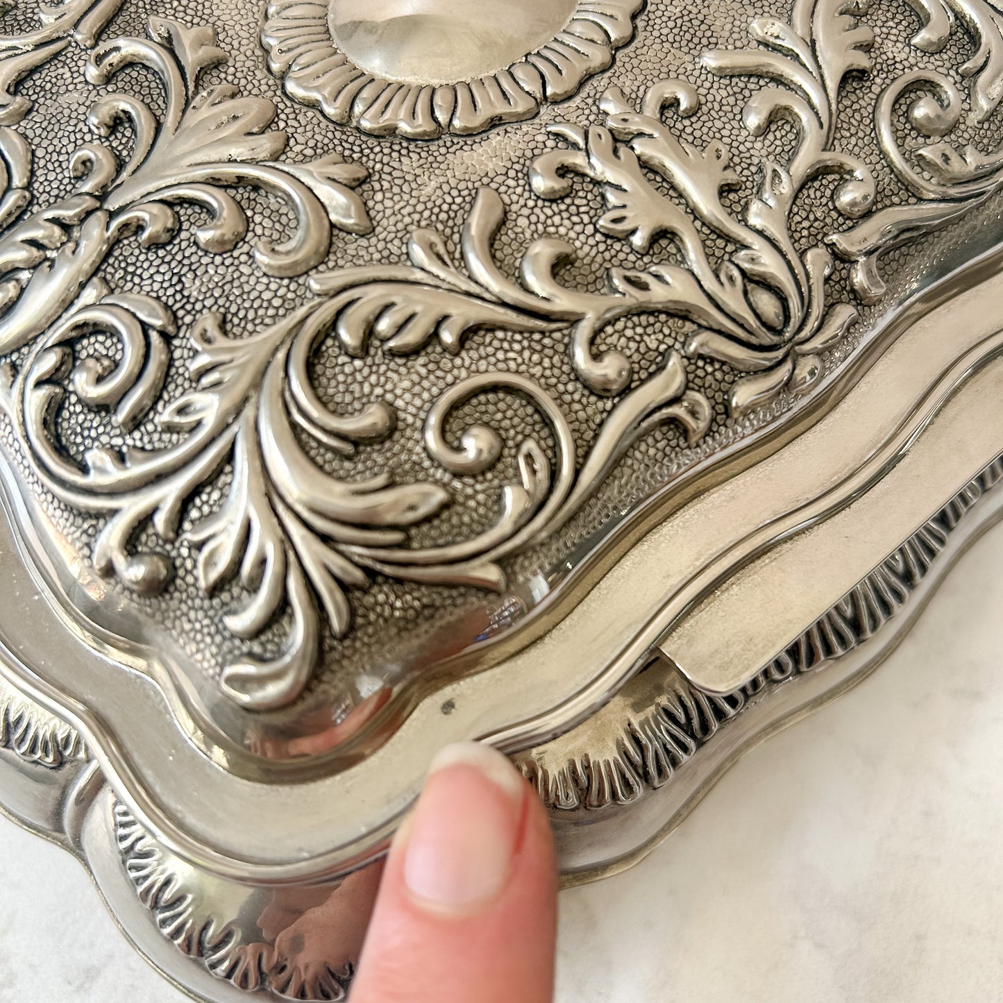 Antique Silver Plate Jewelry Casket