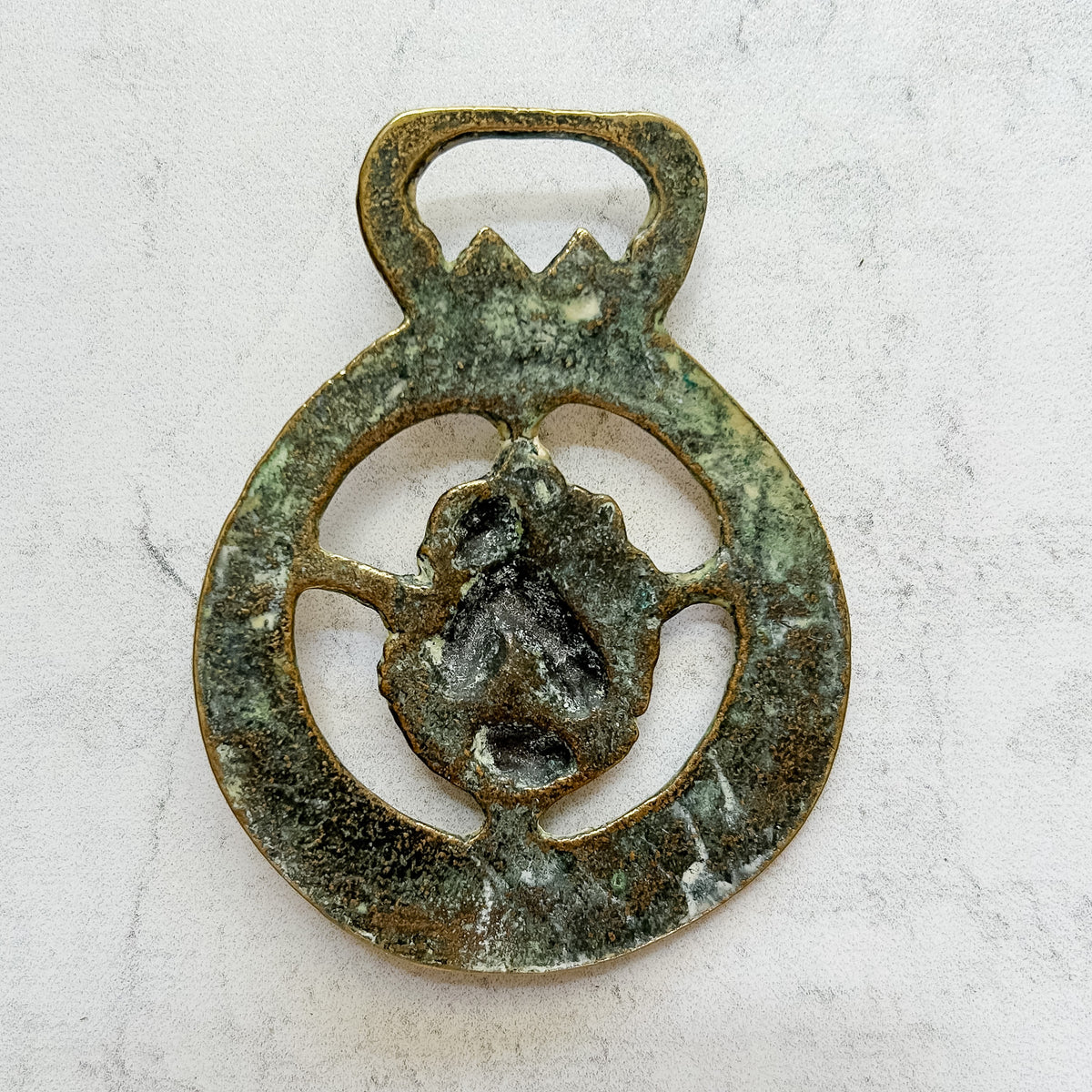 English Doves Horse Brass Medallion