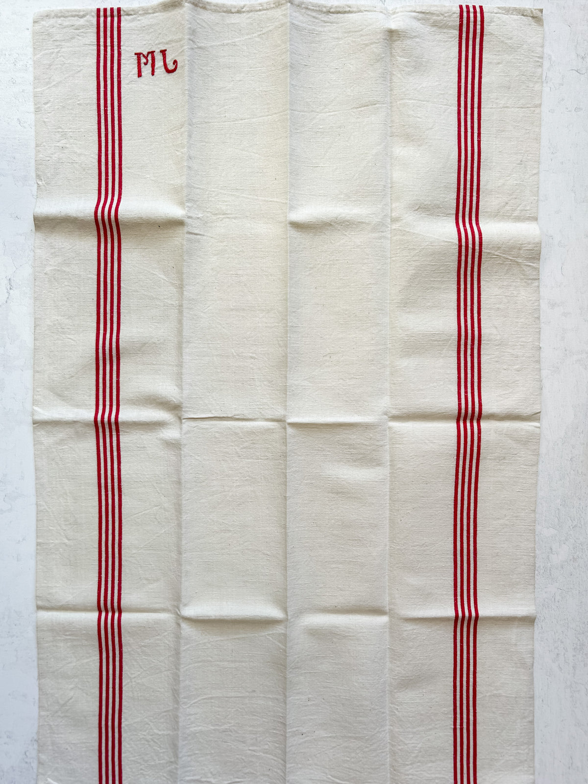 Vintage French Monogrammed Linen Torchon