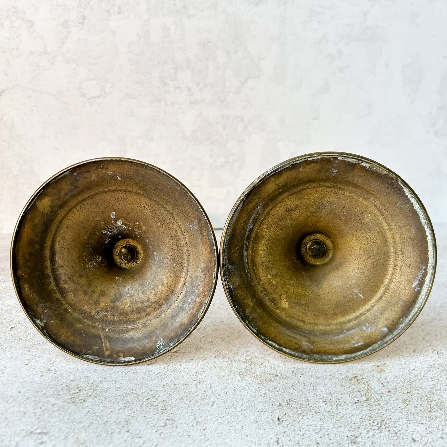 Antique Pair English Open Twist Brass Candlesticks