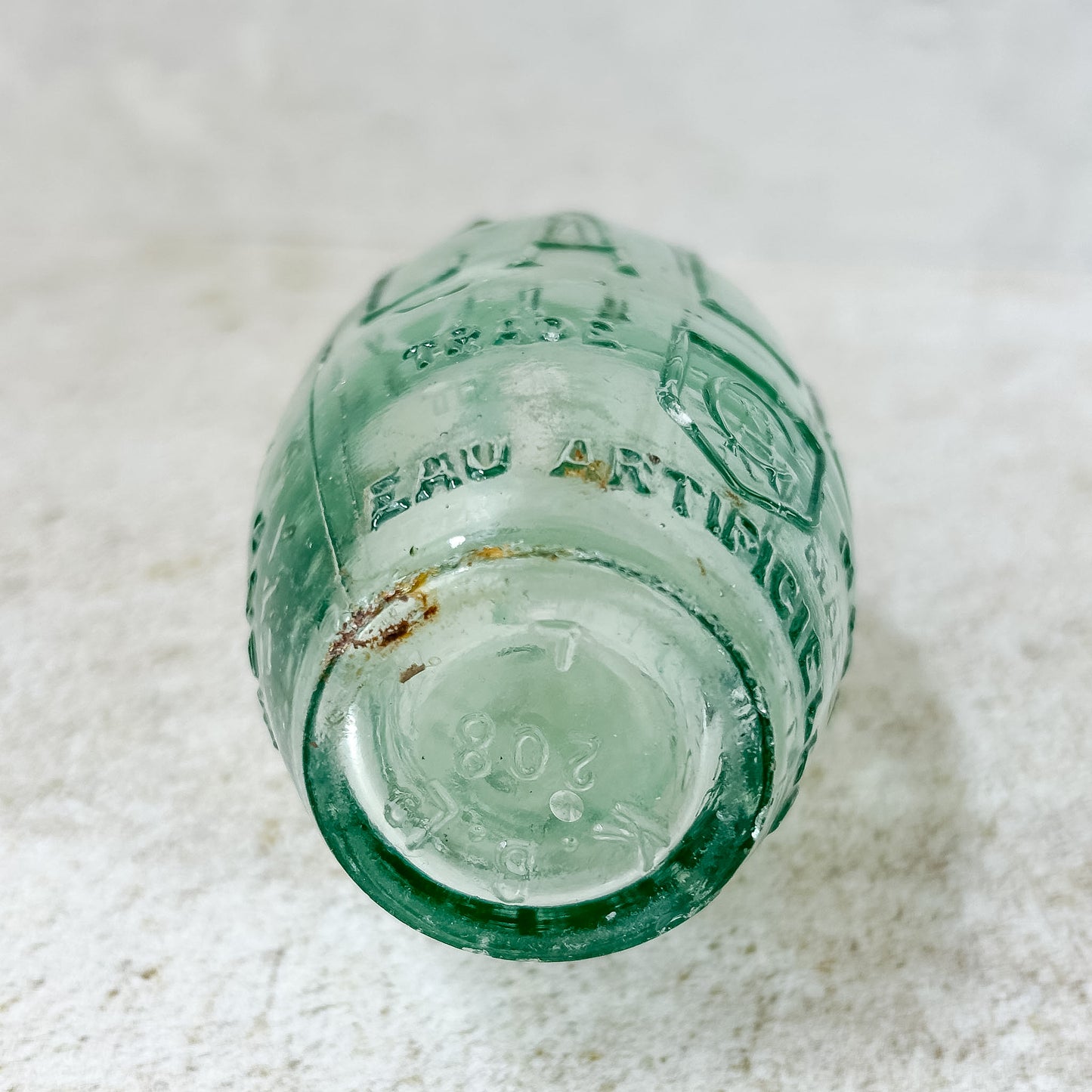 Antique Caley's Embossed Aqua Glass Soda Bottle