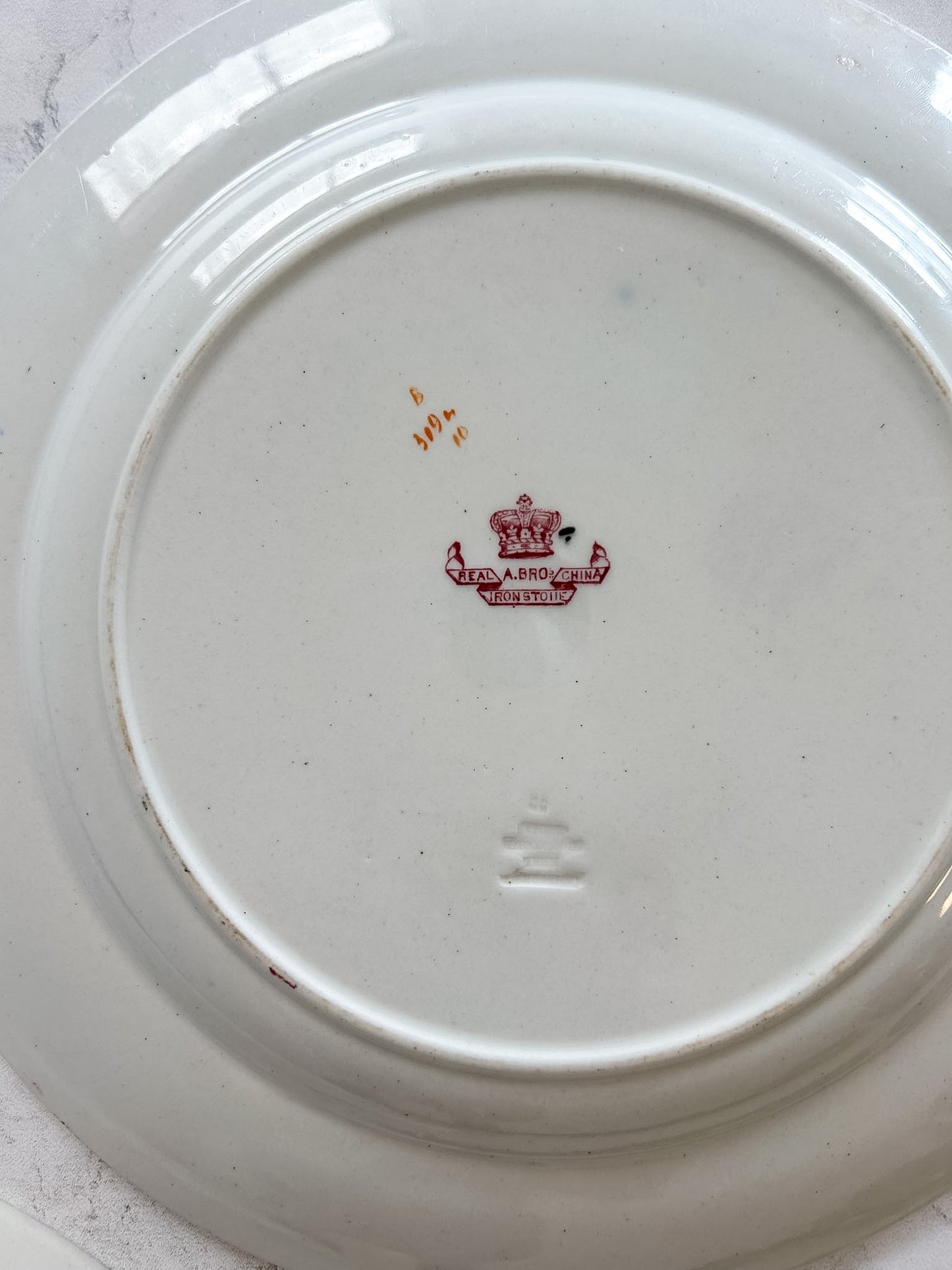 Pair of Antique English Ironstone Plates | A. Broadhurst Transferware