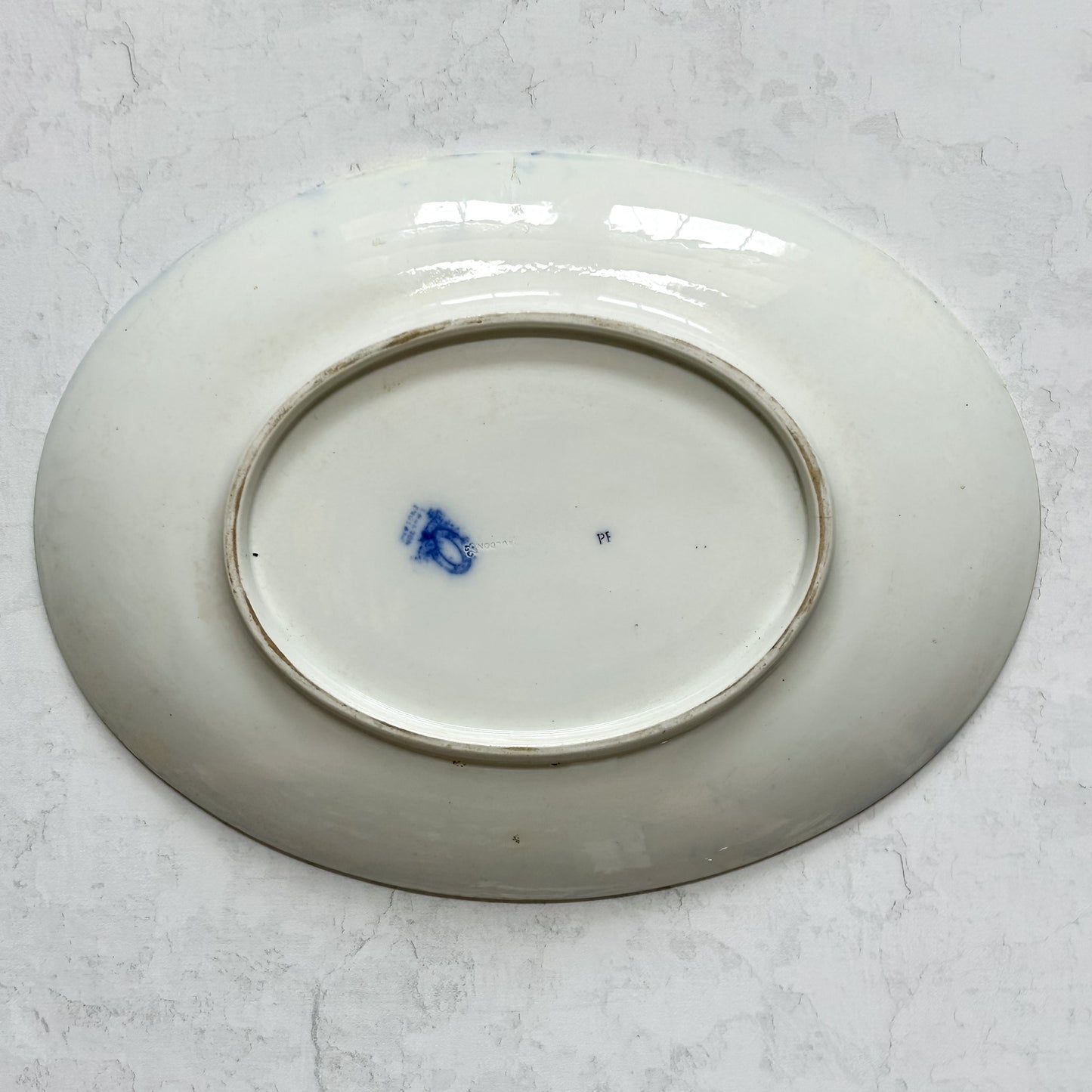 Antique Cauldon England Flow Blue Server | Candia Pattern