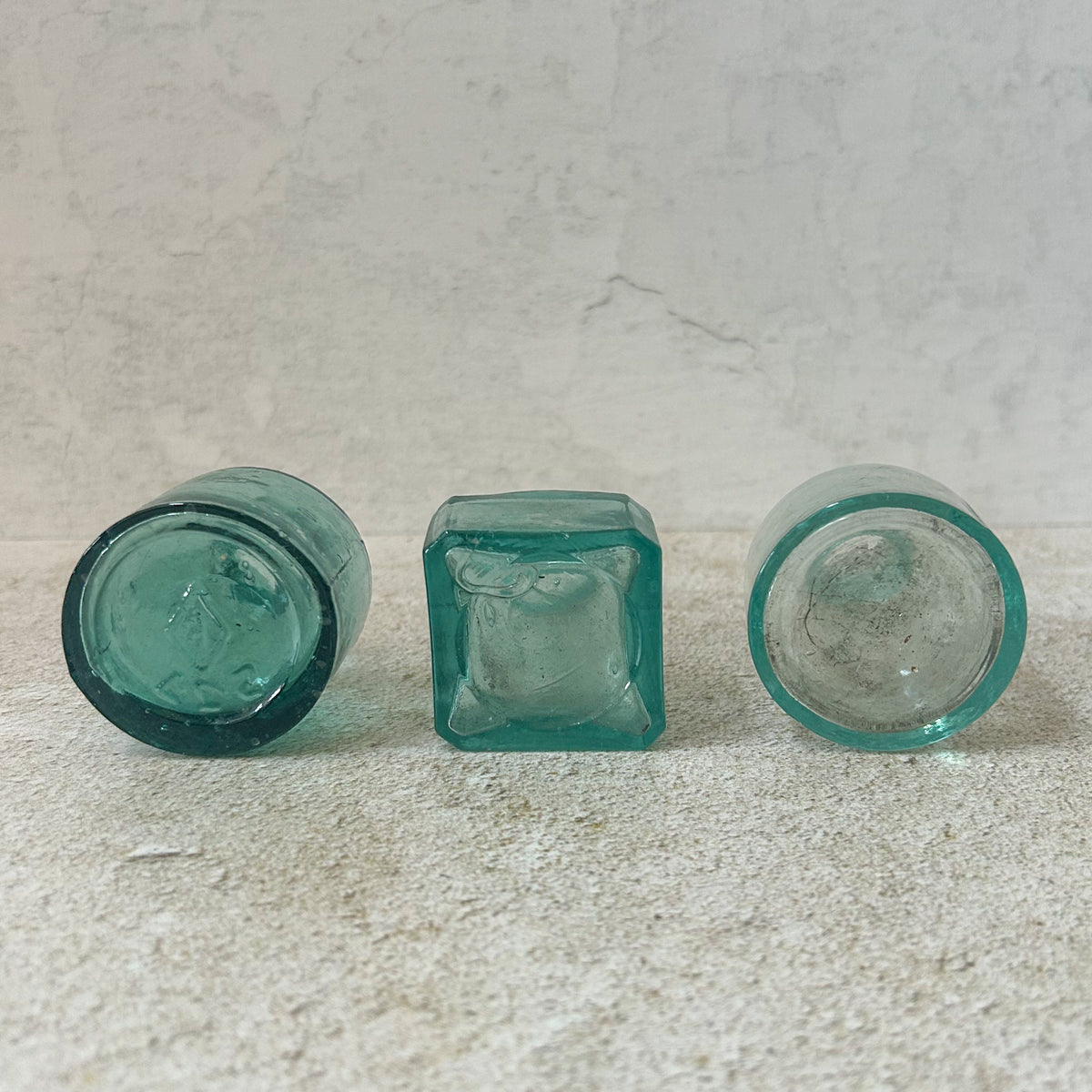 Victorian English Teal Glass Inkwells CHOICE