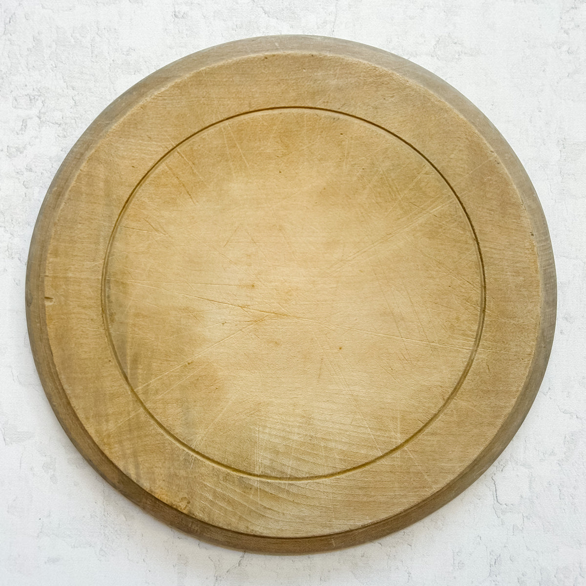 Antique English Sycamore Bread Board with Pie-Crust Edge