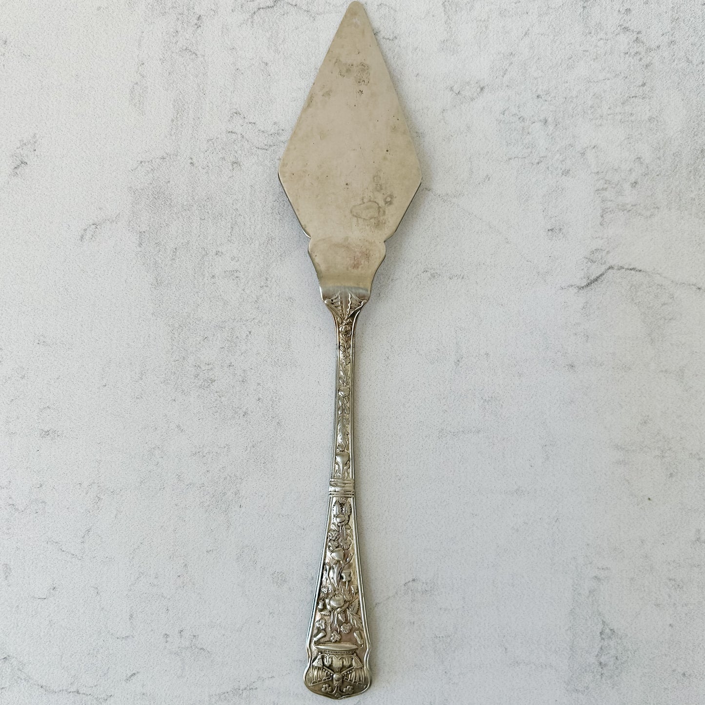 Antique Silver Plate Ornate Small Cake Server
