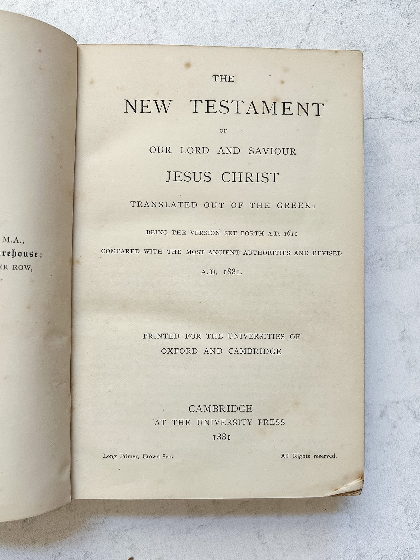 1881 Antique New Testament Leather Bound