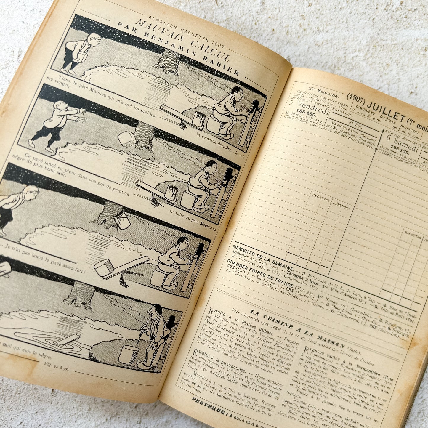 1907 Antique French Almanac