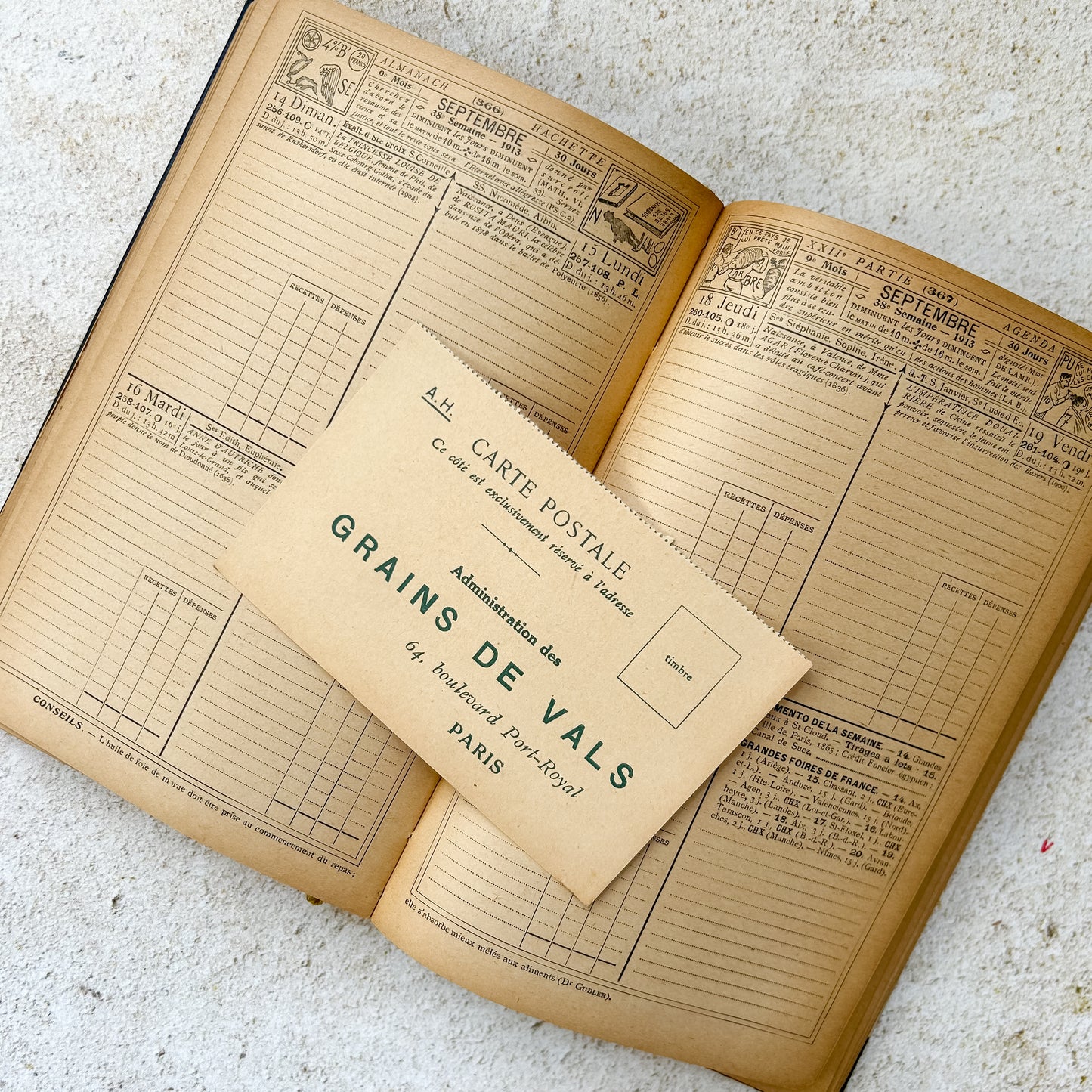 1913 Antique French Almanac