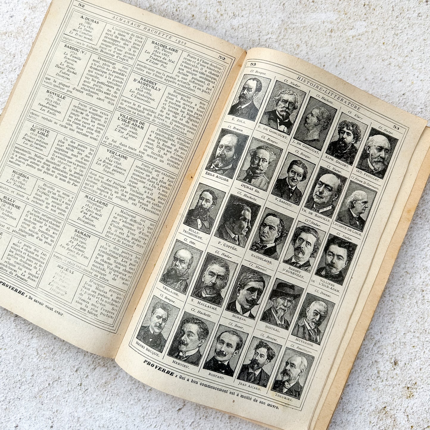 1922 Antique French Almanac