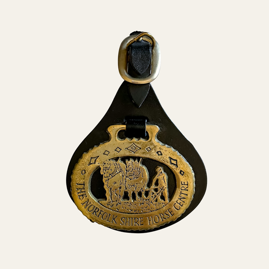 Vintage Norfolkshire Horse Brass on Leather