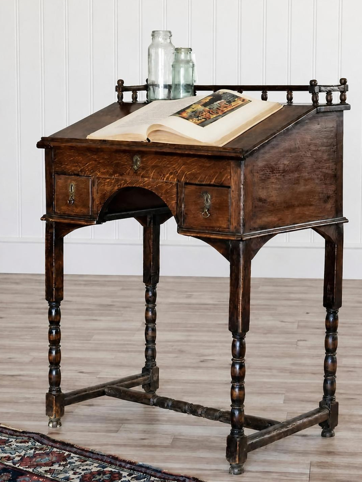 Antique Victorian English Oak Clerk’s Desk