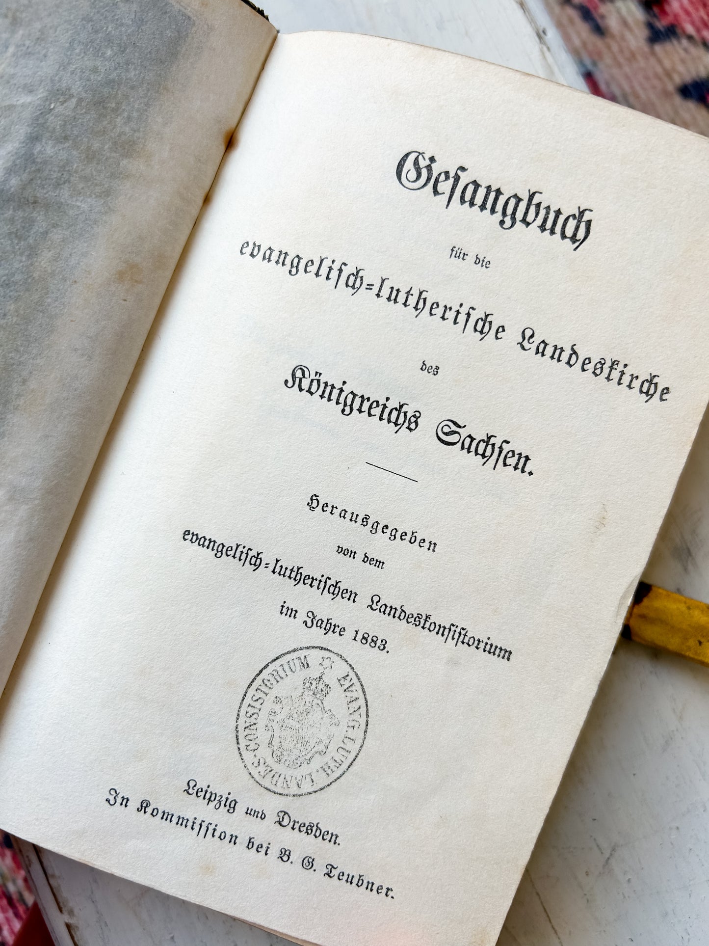 Antique Evangelical Lutheran Text Hymnal & Reader 1883