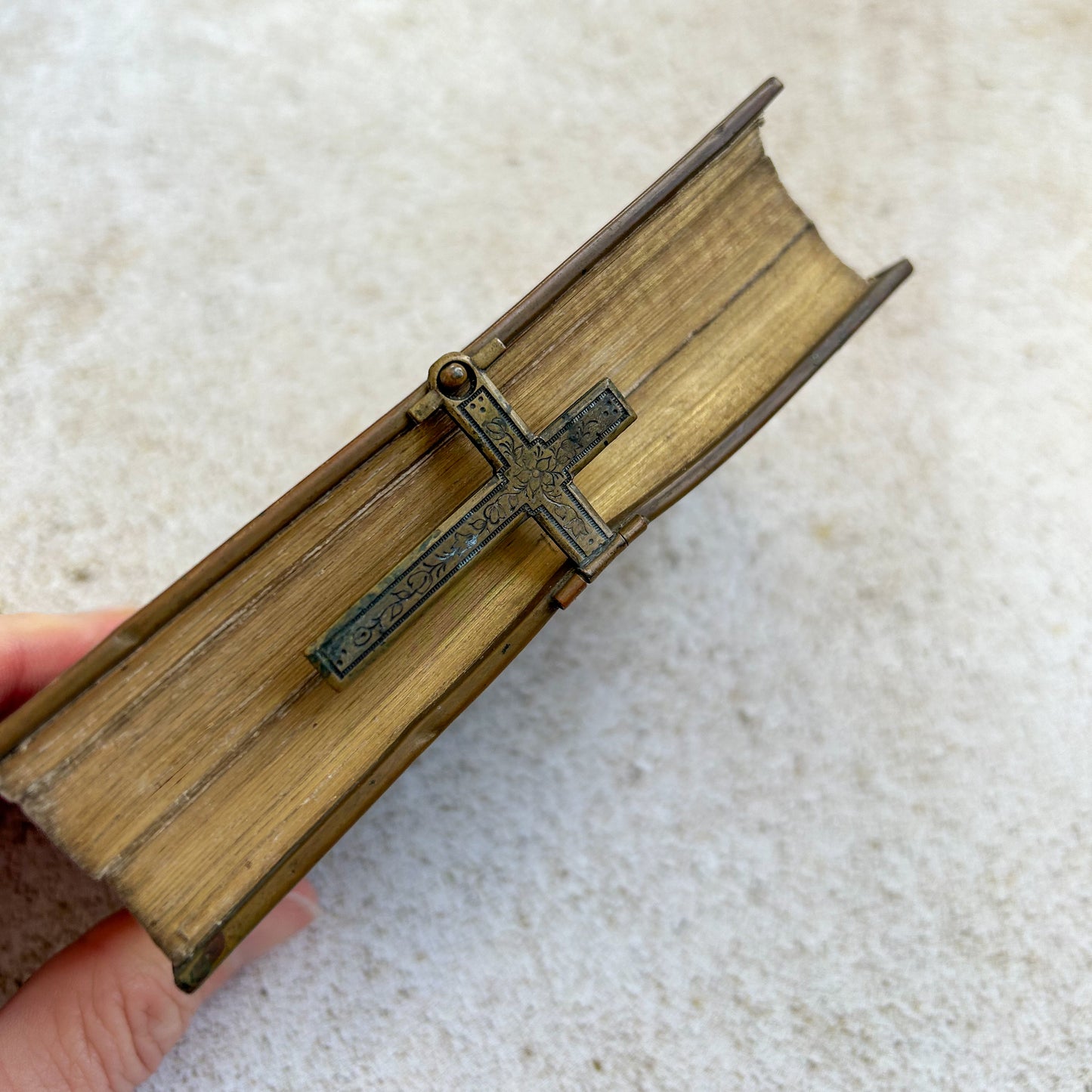 Antique Leather Bound French Paroissien Missal with Cross Clasp
