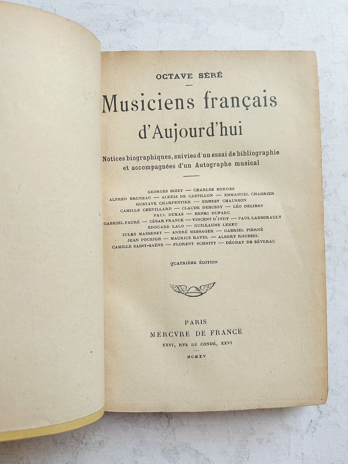 Antique French 1915 “French Musicians of Today” by Octave Séré