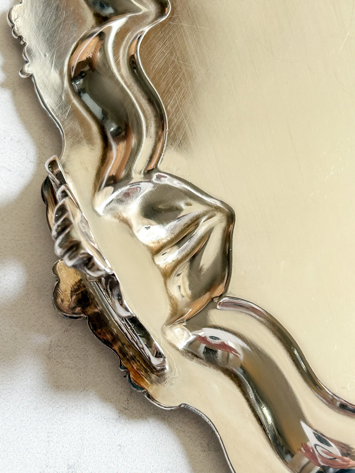 Antique Walker & Hall Silver Plate Footed Tray with Engraved Monogram