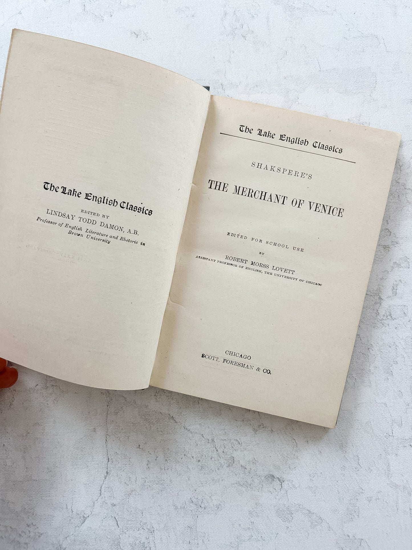 1900 The Merchant of Venice by William Shakespeare | Lake English Classics Edition