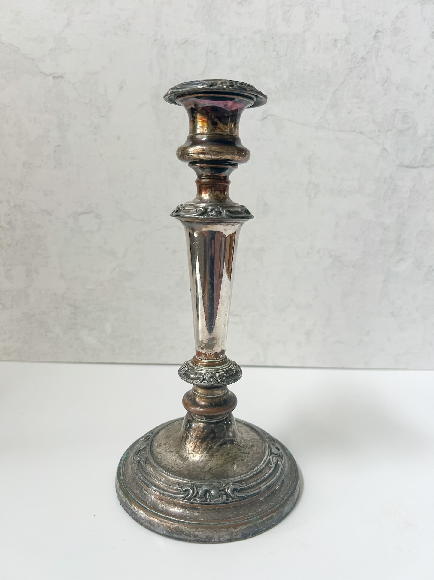 Victorian English Silver Plated Candlestick Pair