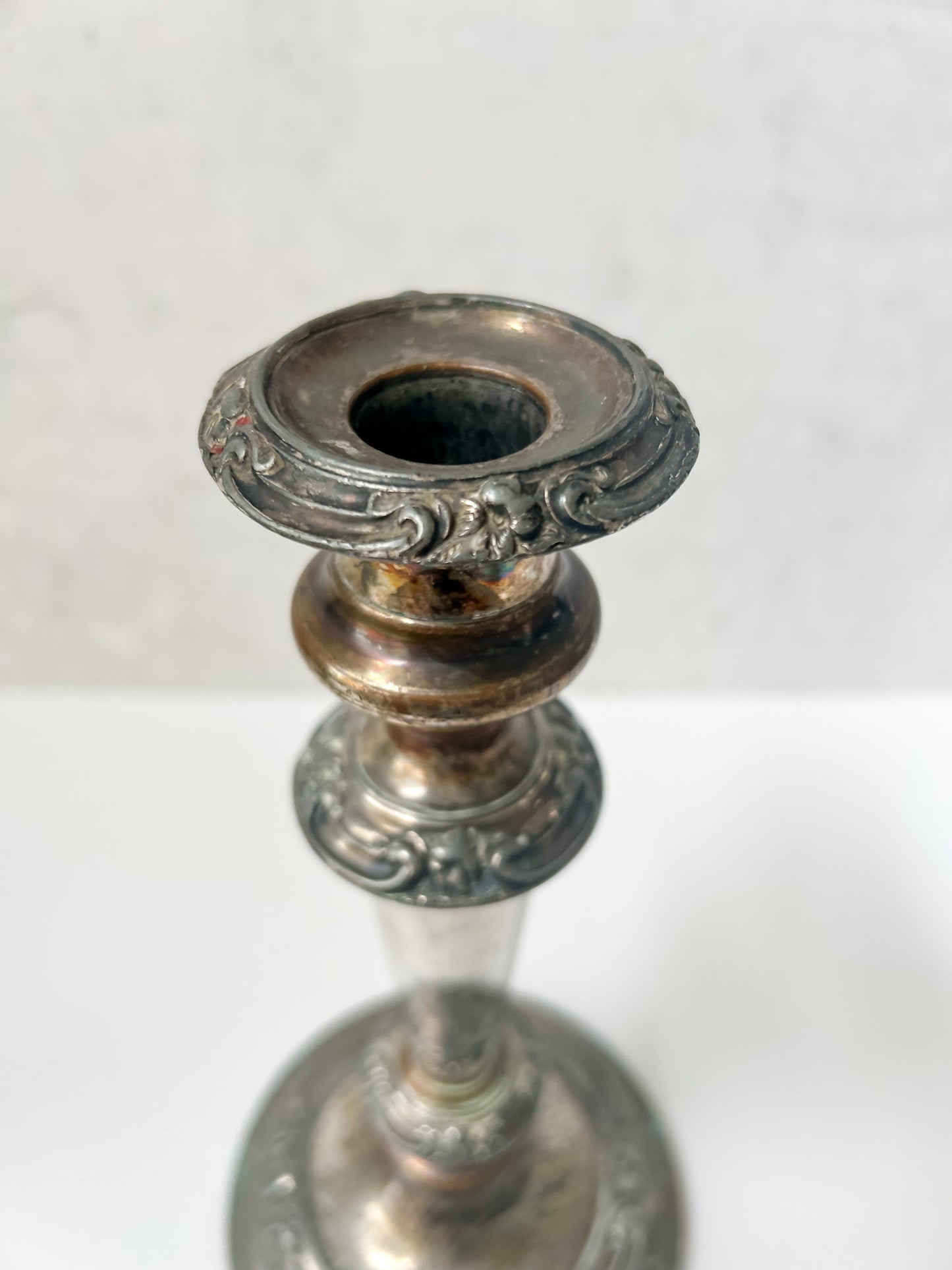Victorian English Silver Plated Candlestick Pair