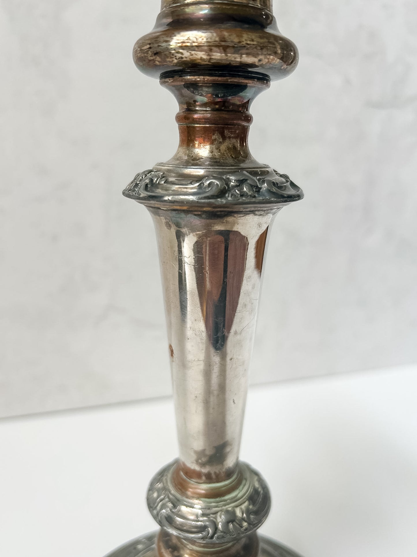Victorian English Silver Plated Candlestick Pair