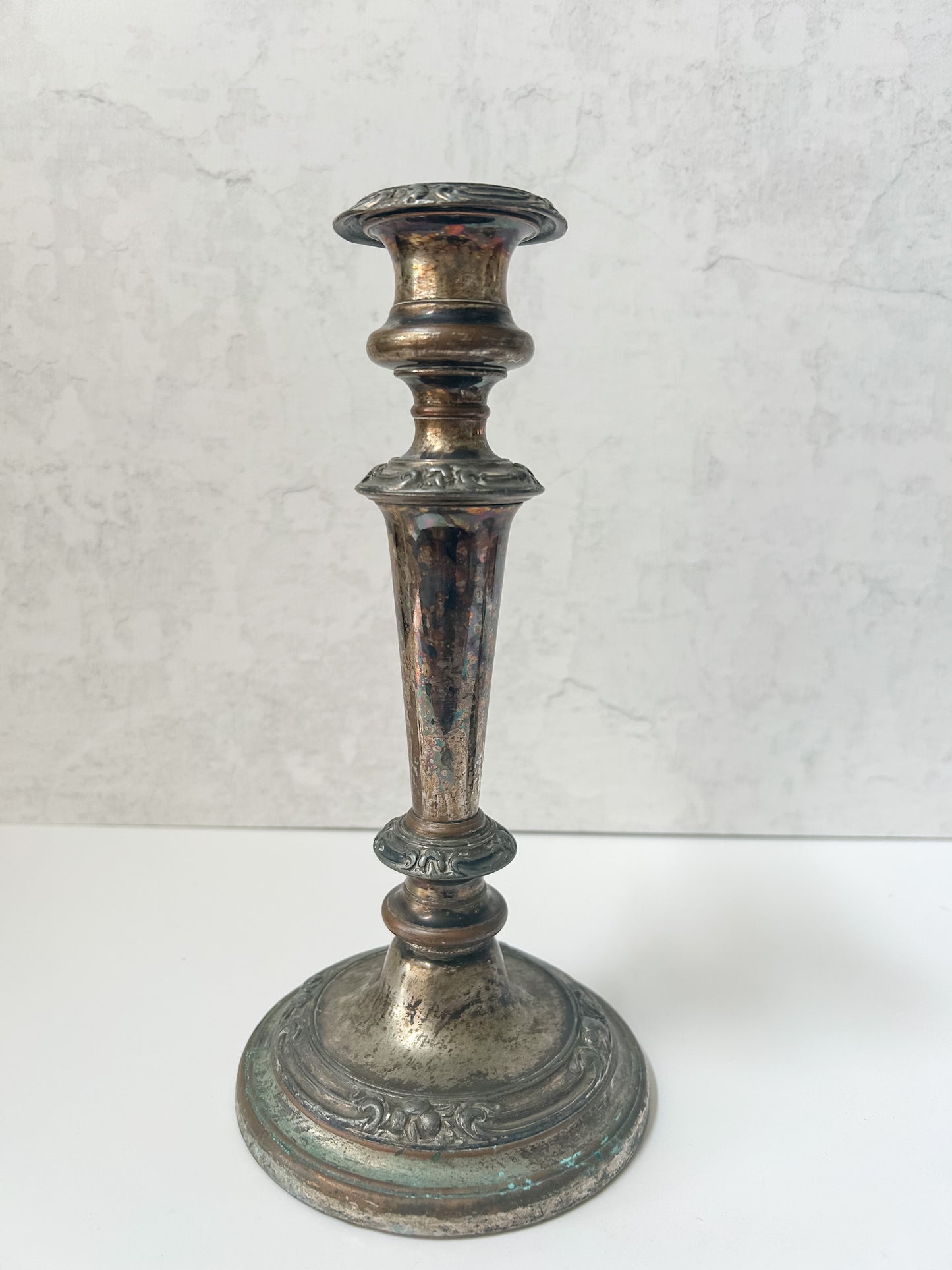 Victorian English Silver Plated Candlestick Pair