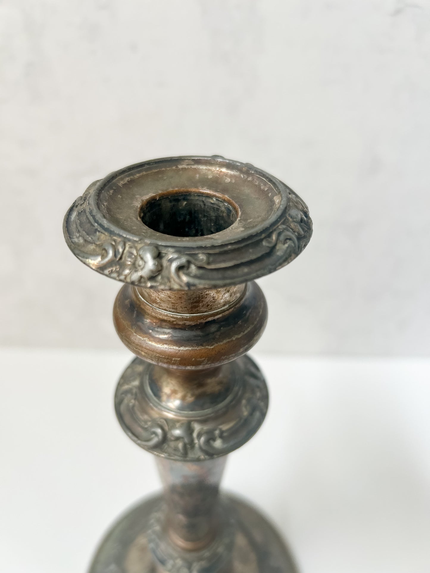 Victorian English Silver Plated Candlestick Pair
