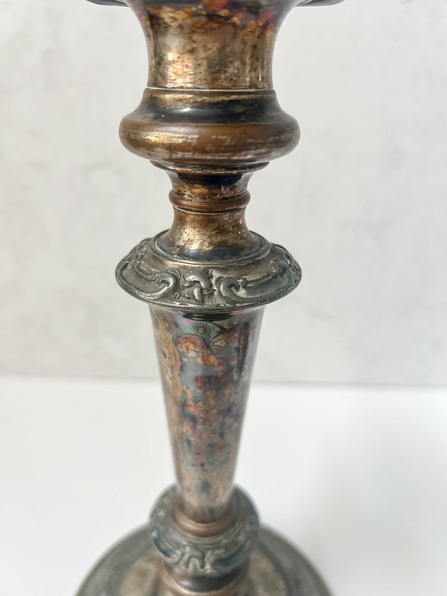 Victorian English Silver Plated Candlestick Pair