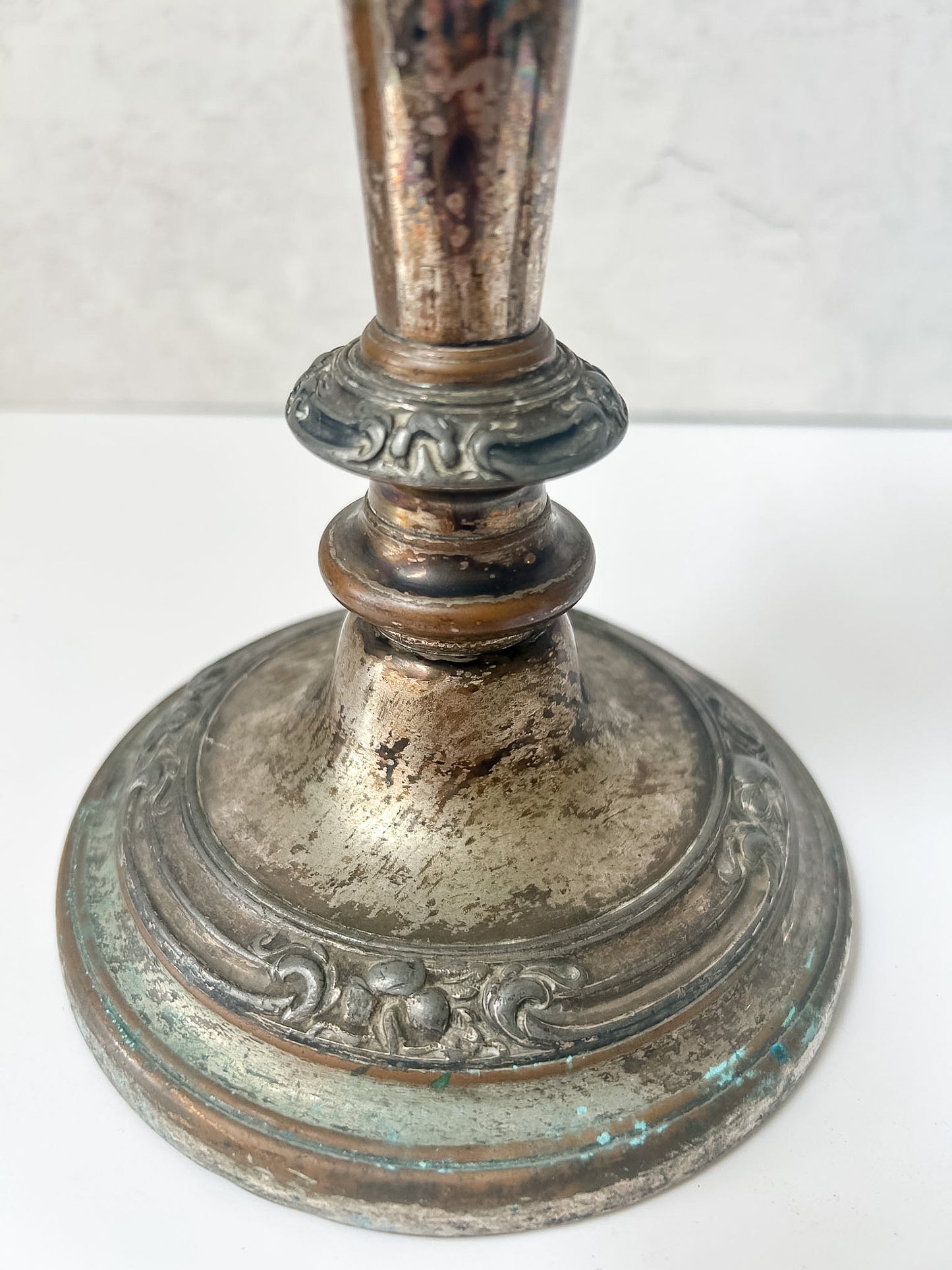 Victorian English Silver Plated Candlestick Pair