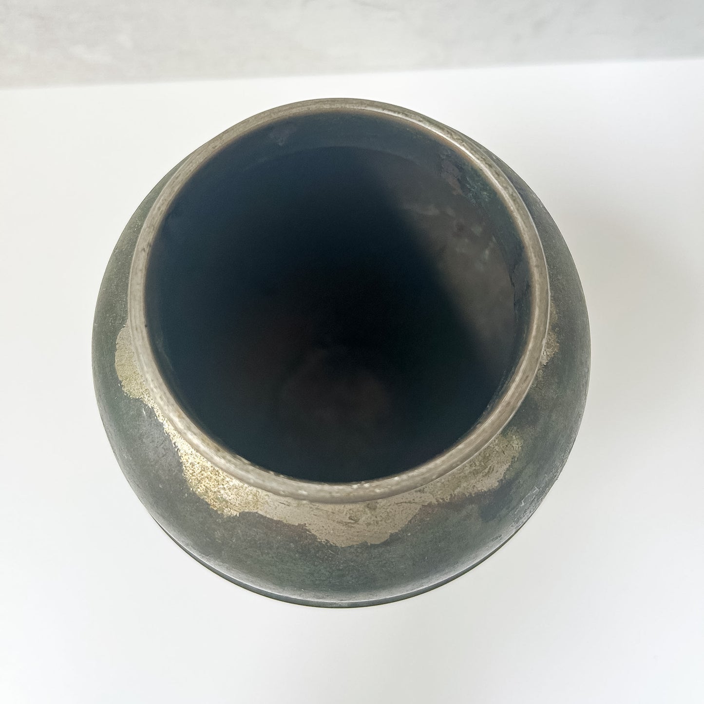 Vintage Etched Metal Art Deco Vase