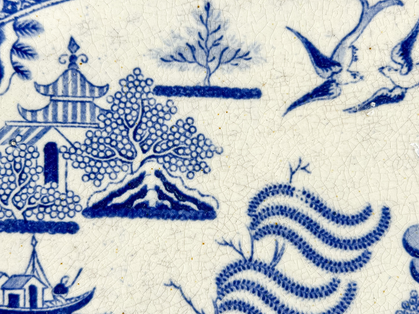 Large Antique Staffordshire Blue Willow Platter | c.1885