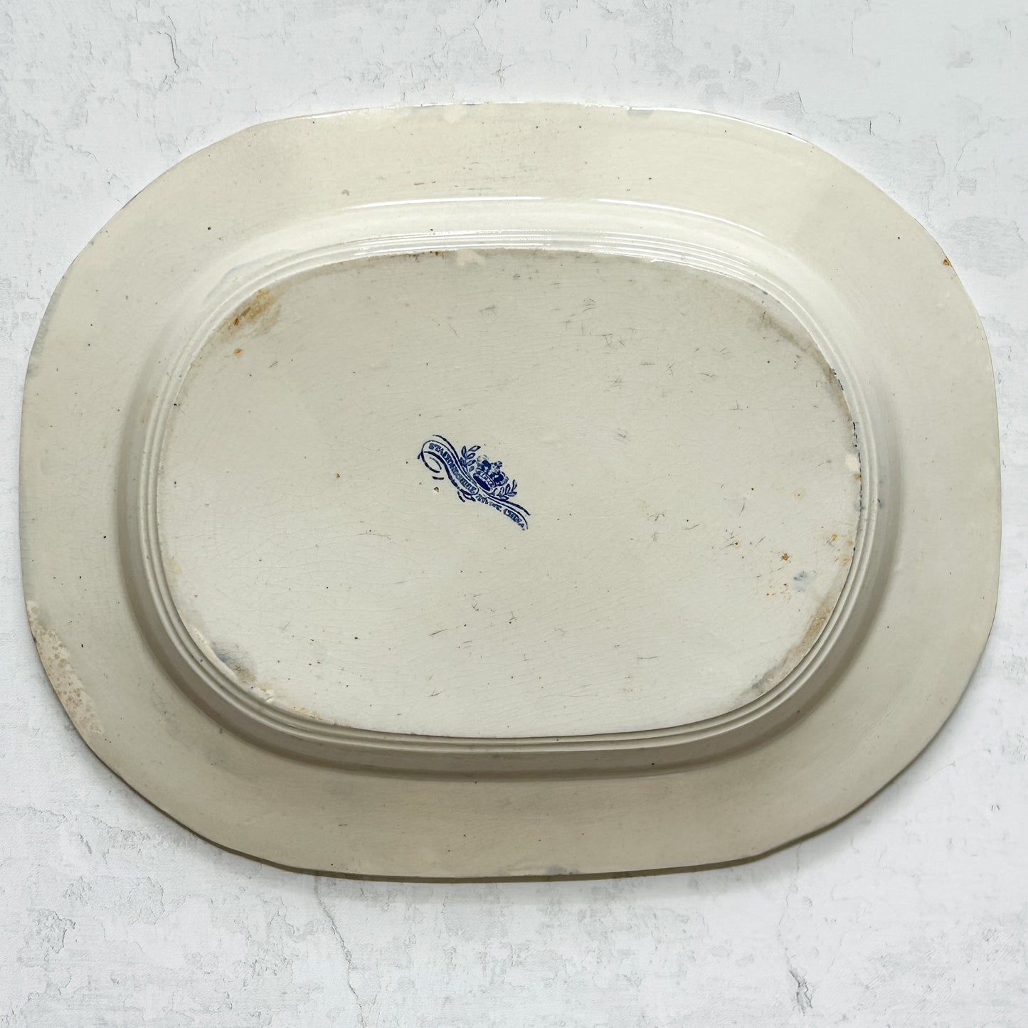 Large Antique Staffordshire Blue Willow Platter | c.1885
