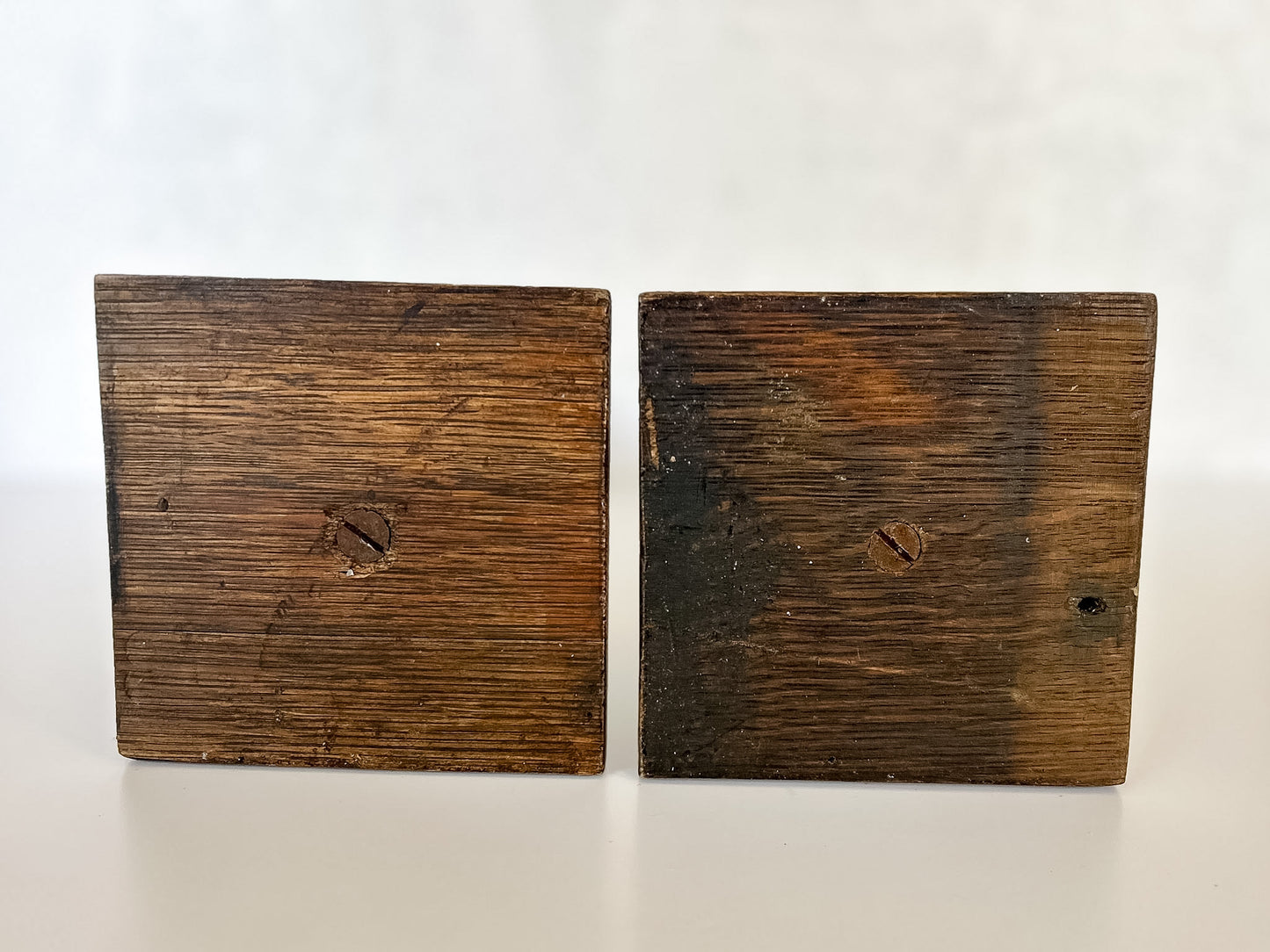 Pair of Antique English Oak Barley Twist Candlesticks
