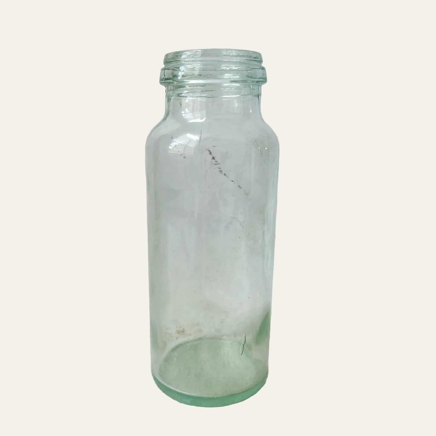 Antique Victorian Teal Glass Storage Jar