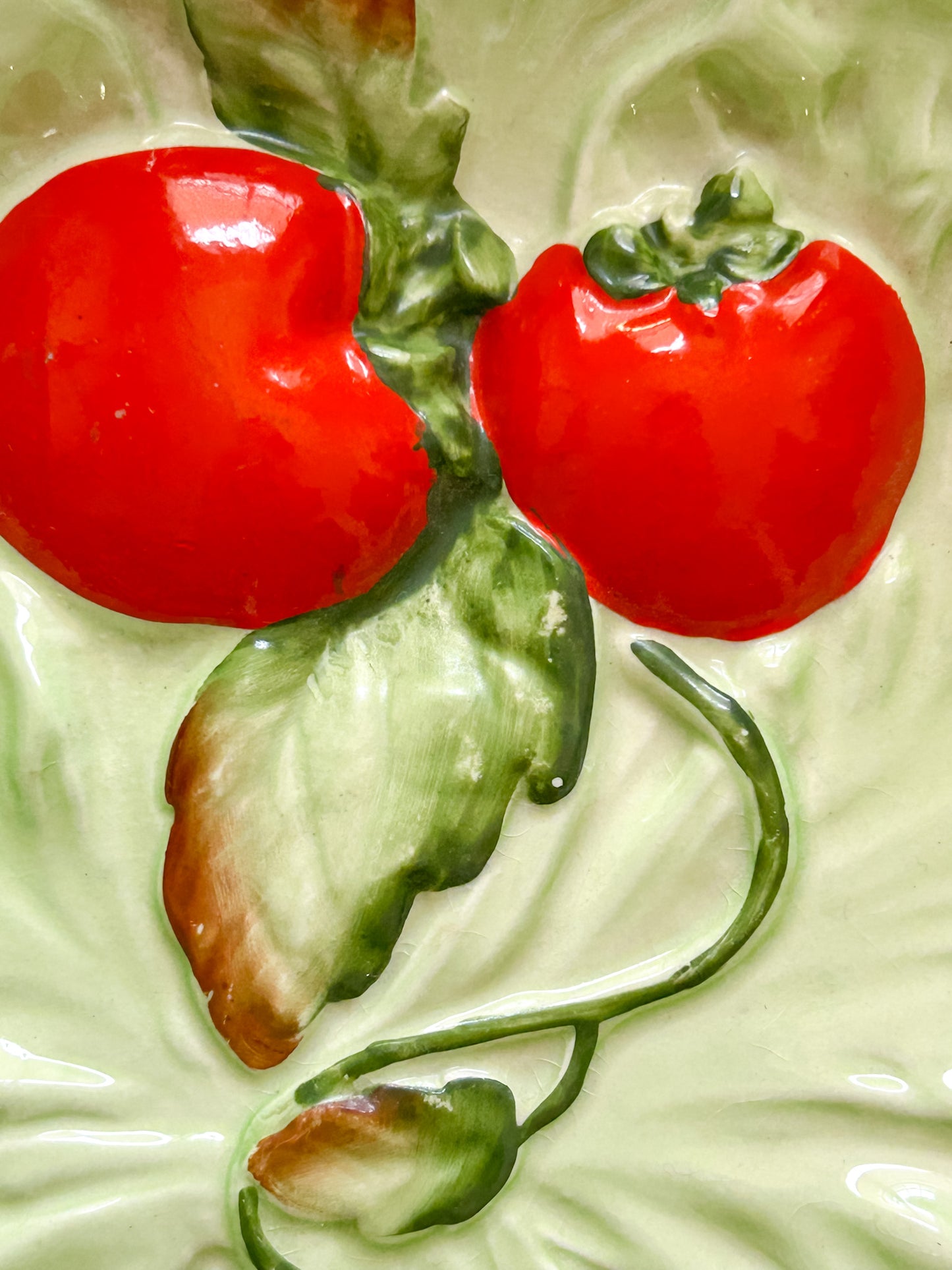 Pair of Vintage Carlton Ware Tomato & Lettuce Leaf Plates | English Australian Design
