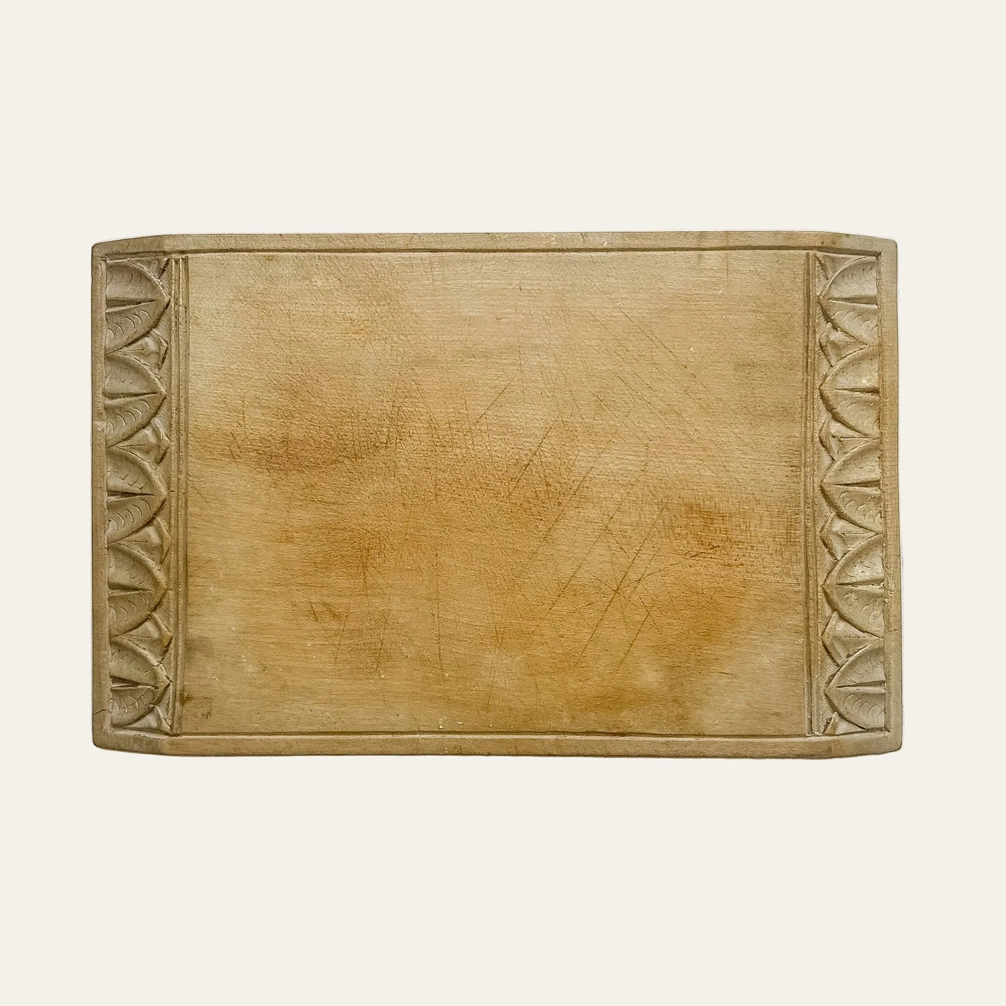 Antique English Carved Rectangular Bread Board