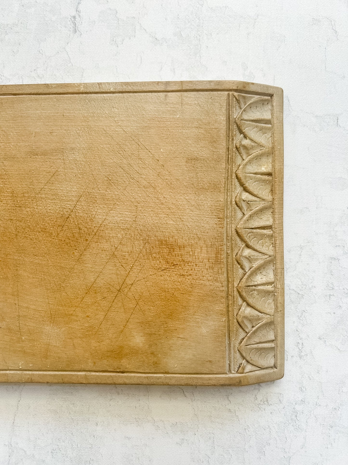 Antique English Carved Rectangular Bread Board