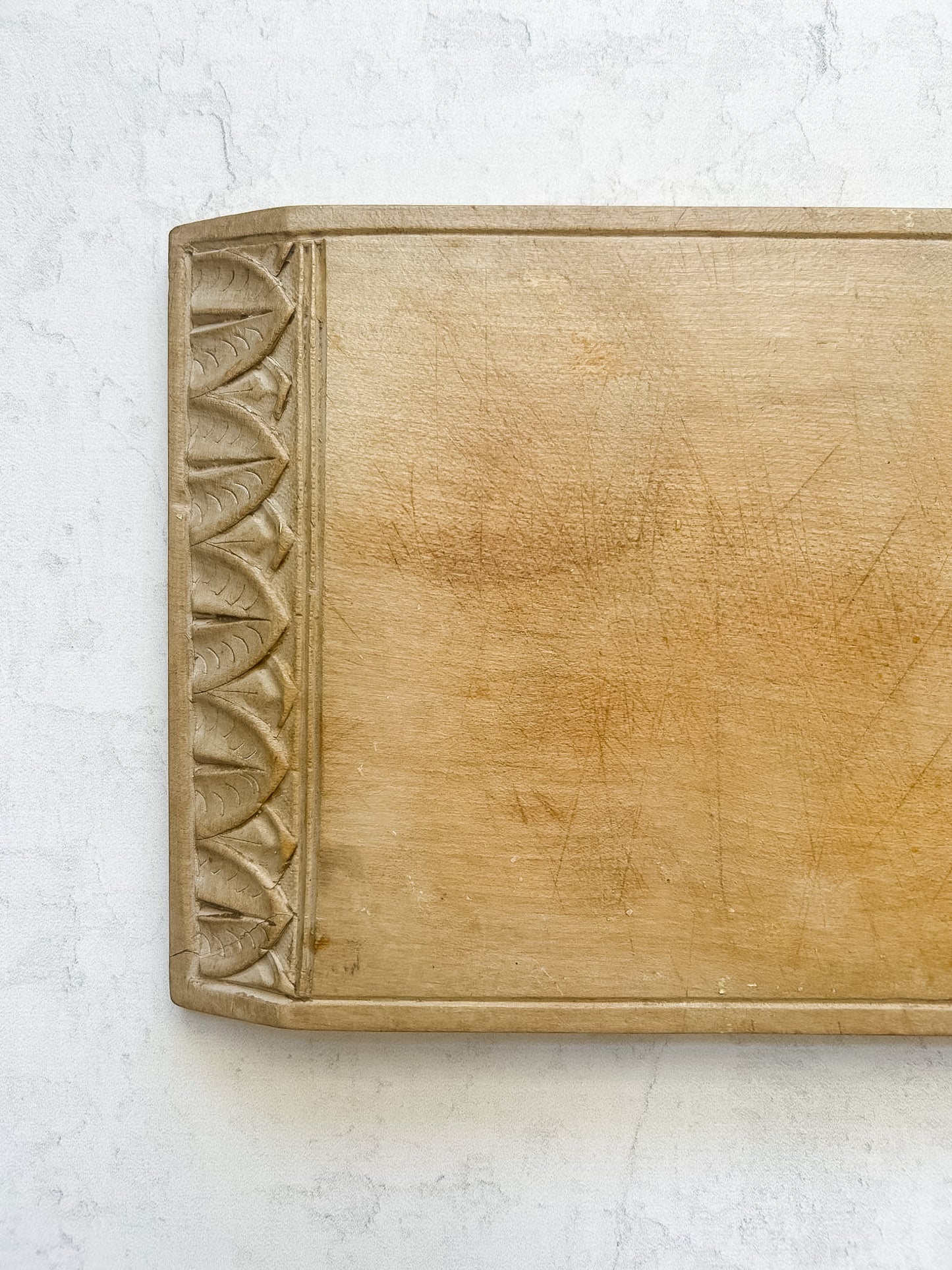 Antique English Carved Rectangular Bread Board