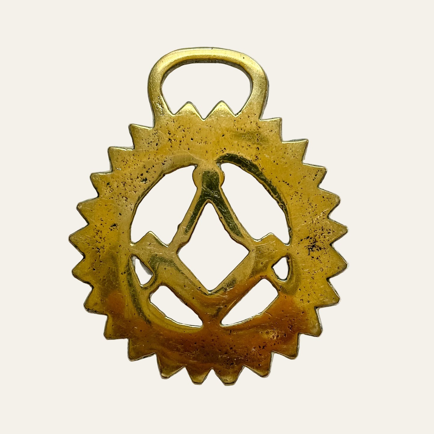 English Masonic Horse Brass Medallion