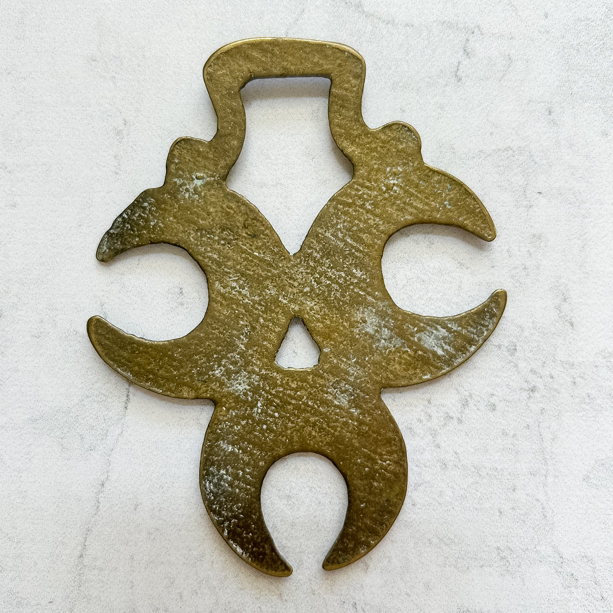 English Triple Crescent Horse Brass Medallion