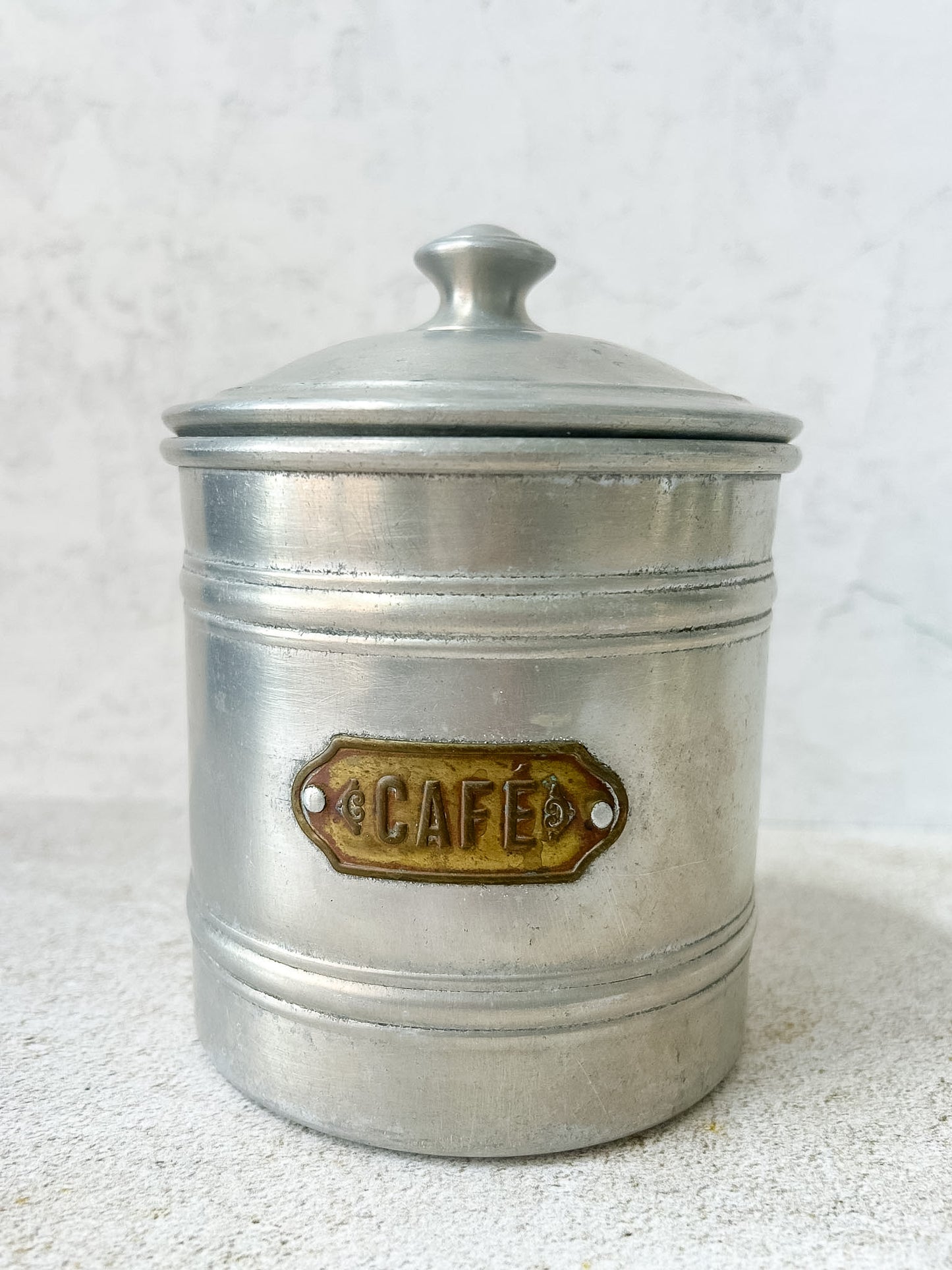 Vintage French Manufrance Aluminum Kitchen Canister Set
