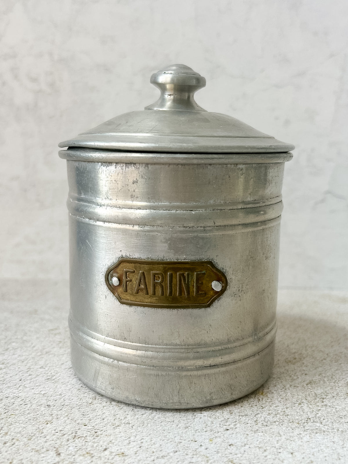 Vintage French Manufrance Aluminum Kitchen Canister Set