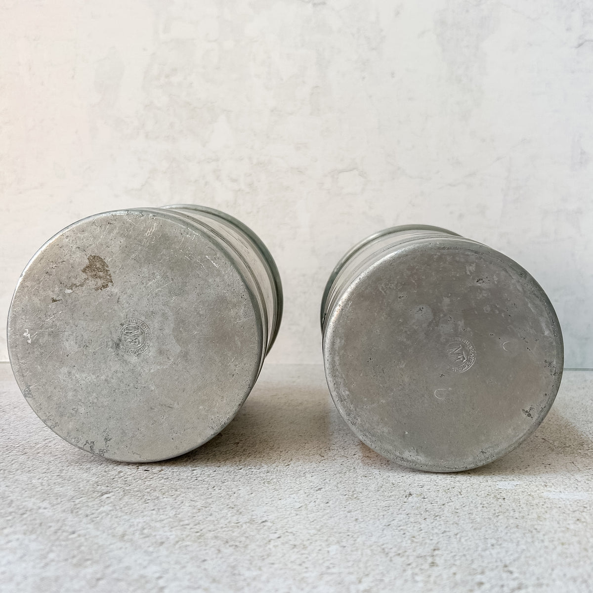 Vintage French Manufrance Aluminum Kitchen Canister Set