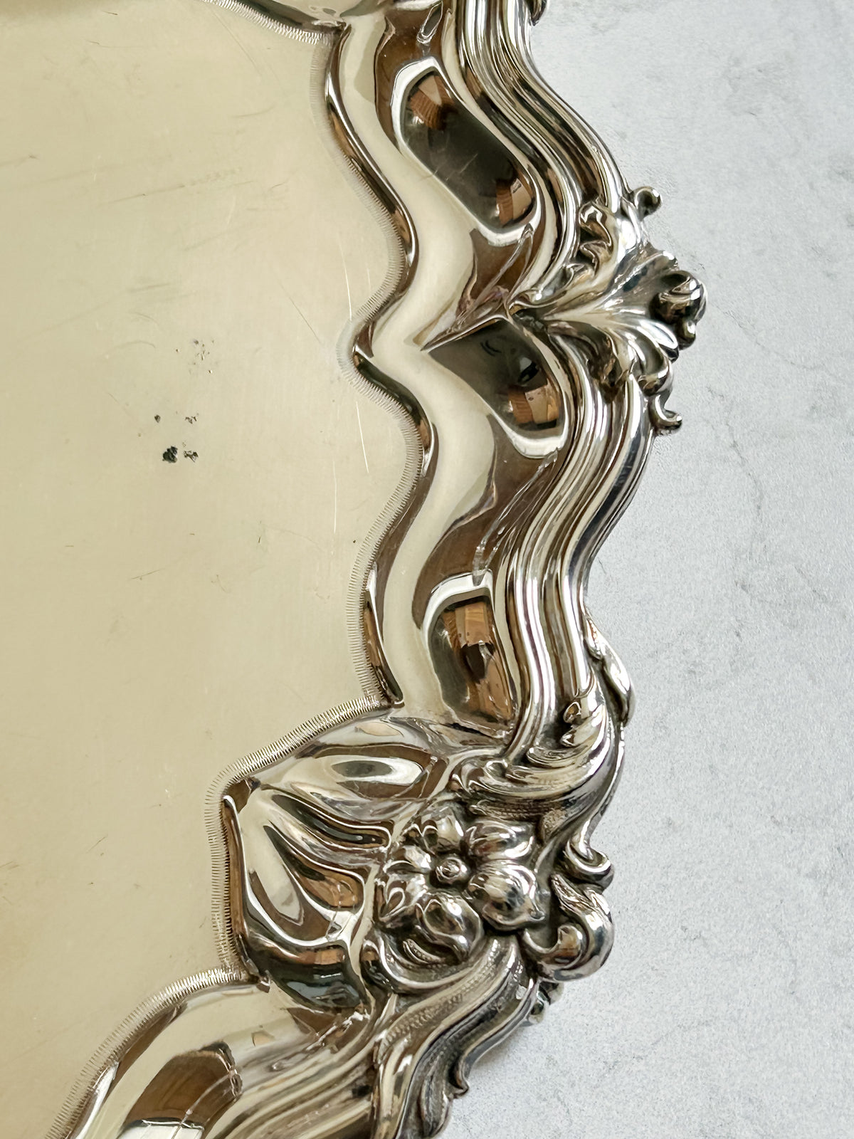 Antique Walker & Hall Silver Plate Footed Tray with Engraved Monogram