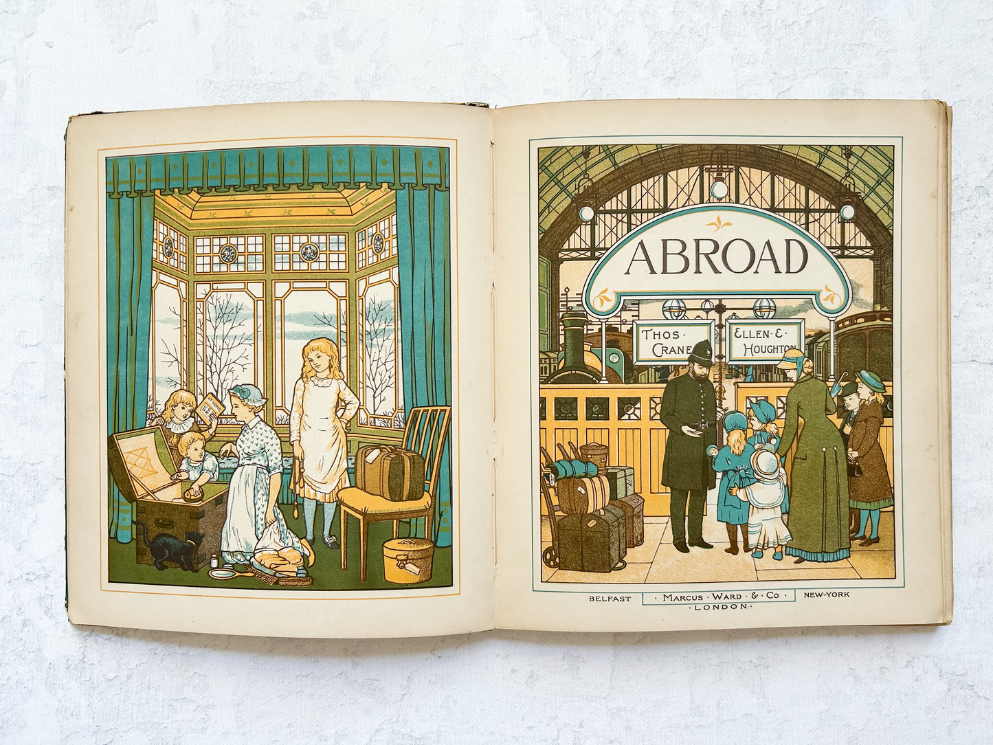 1882 "Abroad" Antique Illustrated Children's Book – Marcus Ward & Co.