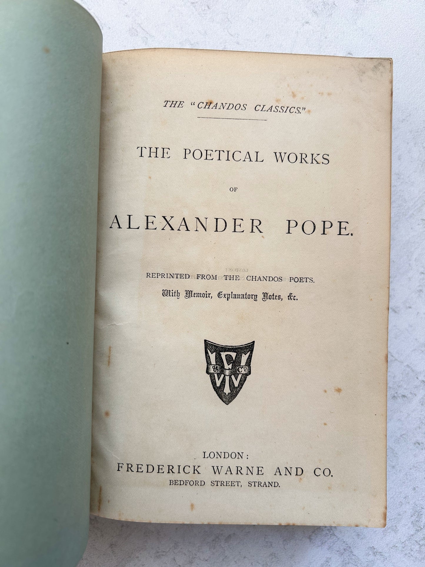 The Poetical Works of Alexander Pope Antique Book