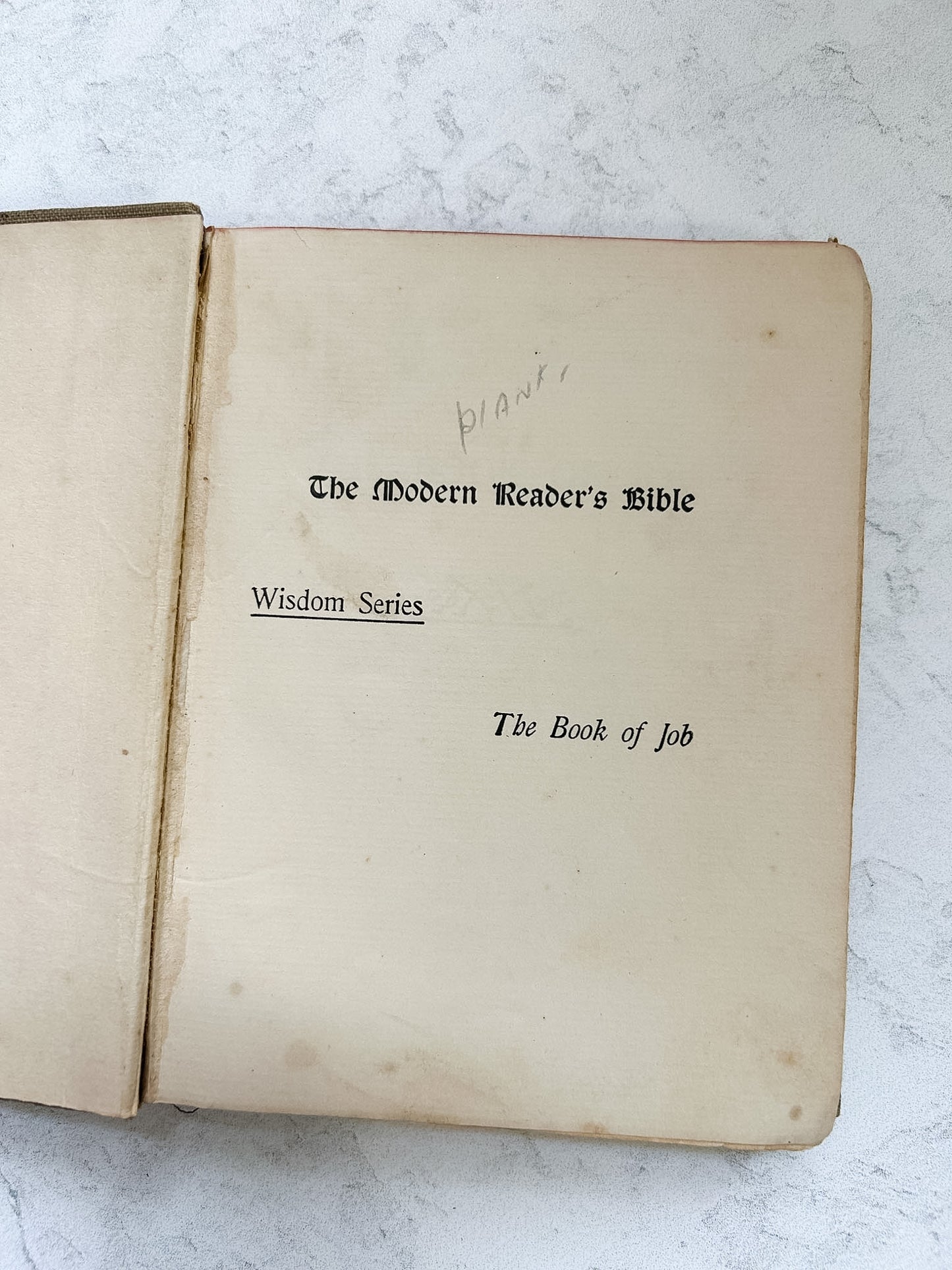 1913 The Book of Job, Modern Reader's Bible Series