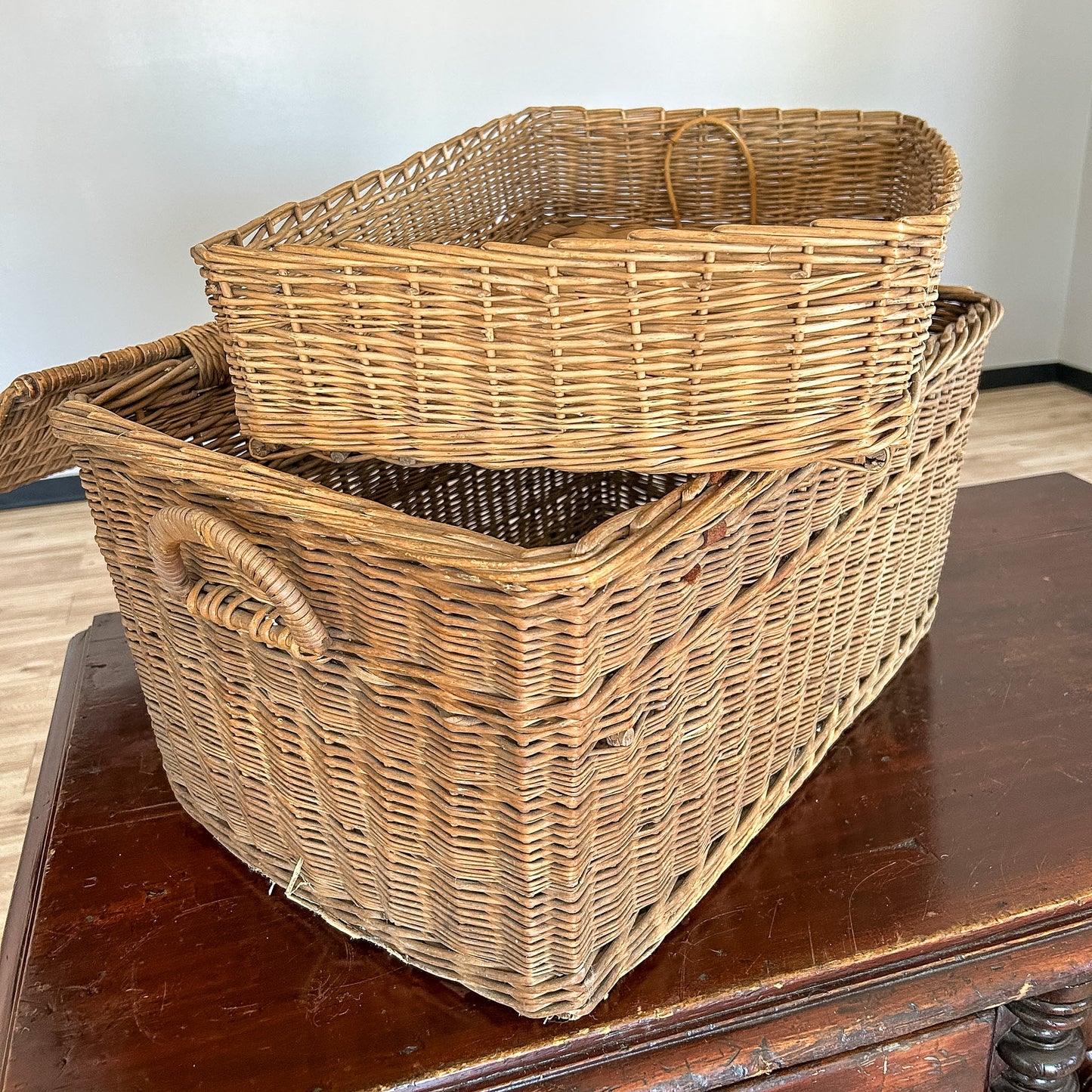 Antique English Wicker Baker's Basket