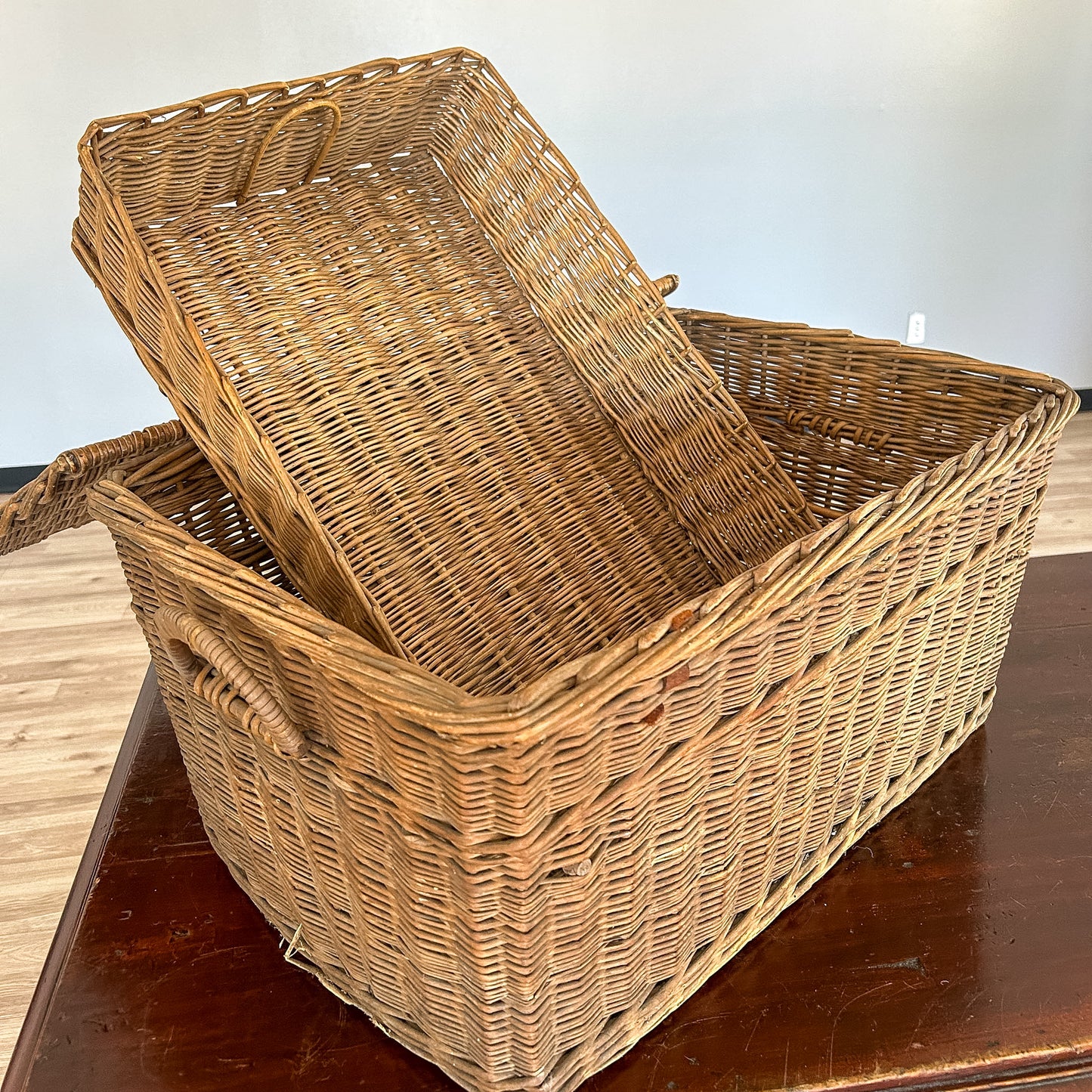 Antique English Wicker Baker's Basket