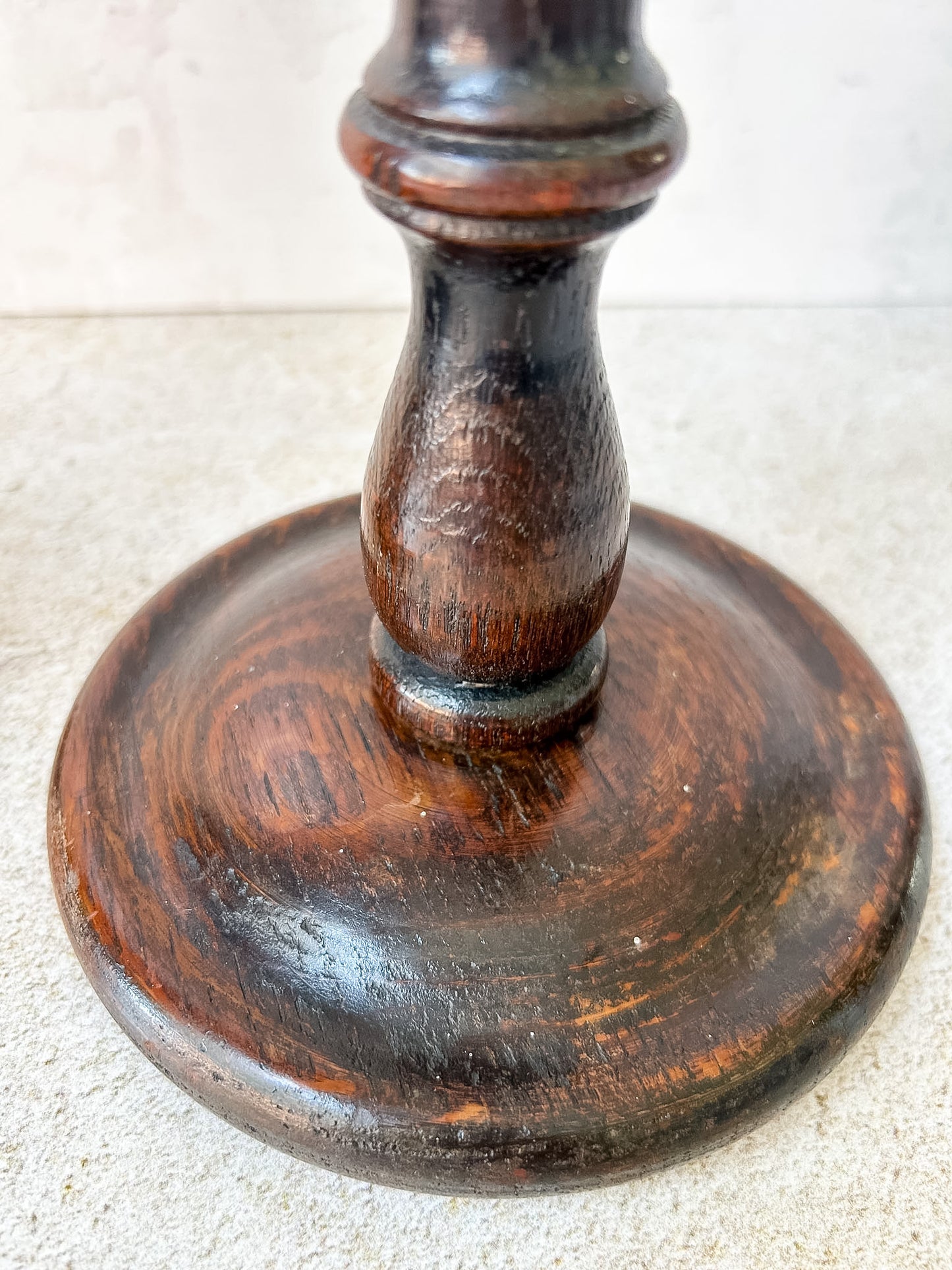 Antique Pair English Oak Barley Twist Candlesticks