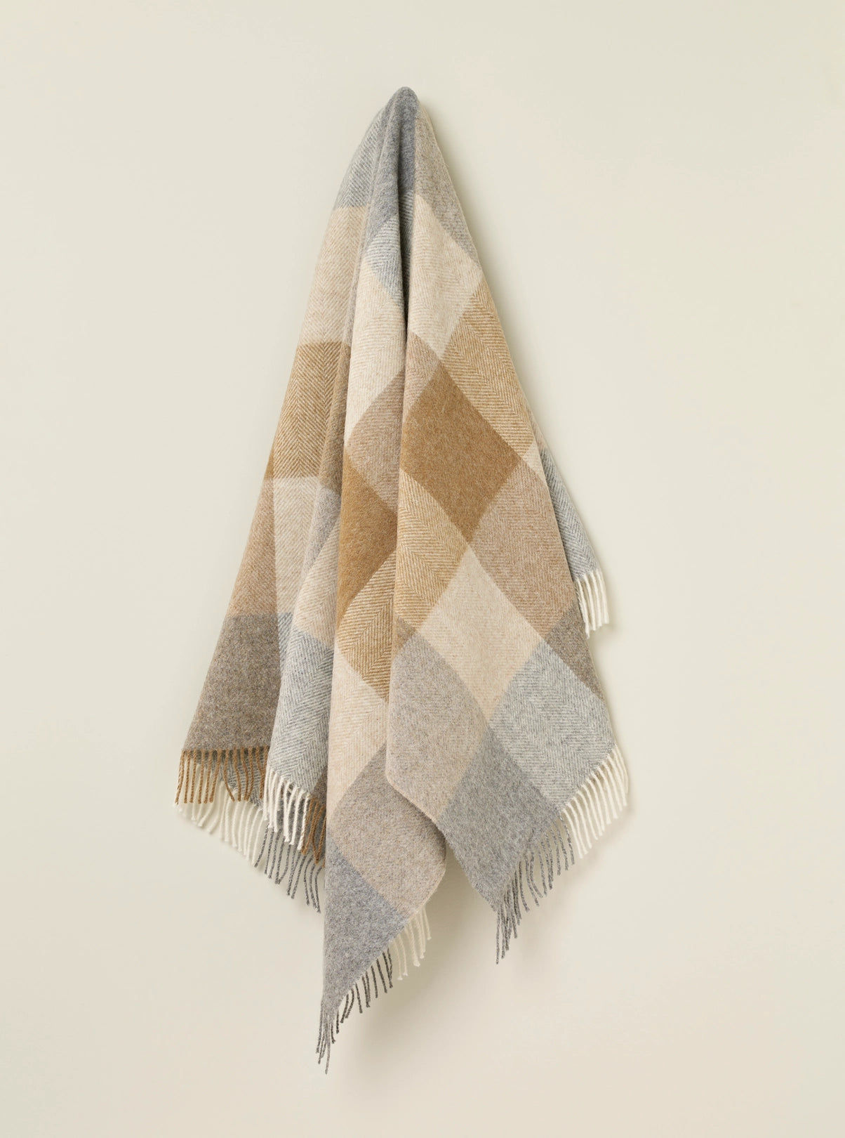 100% Pure English Wool Classic Check Throw